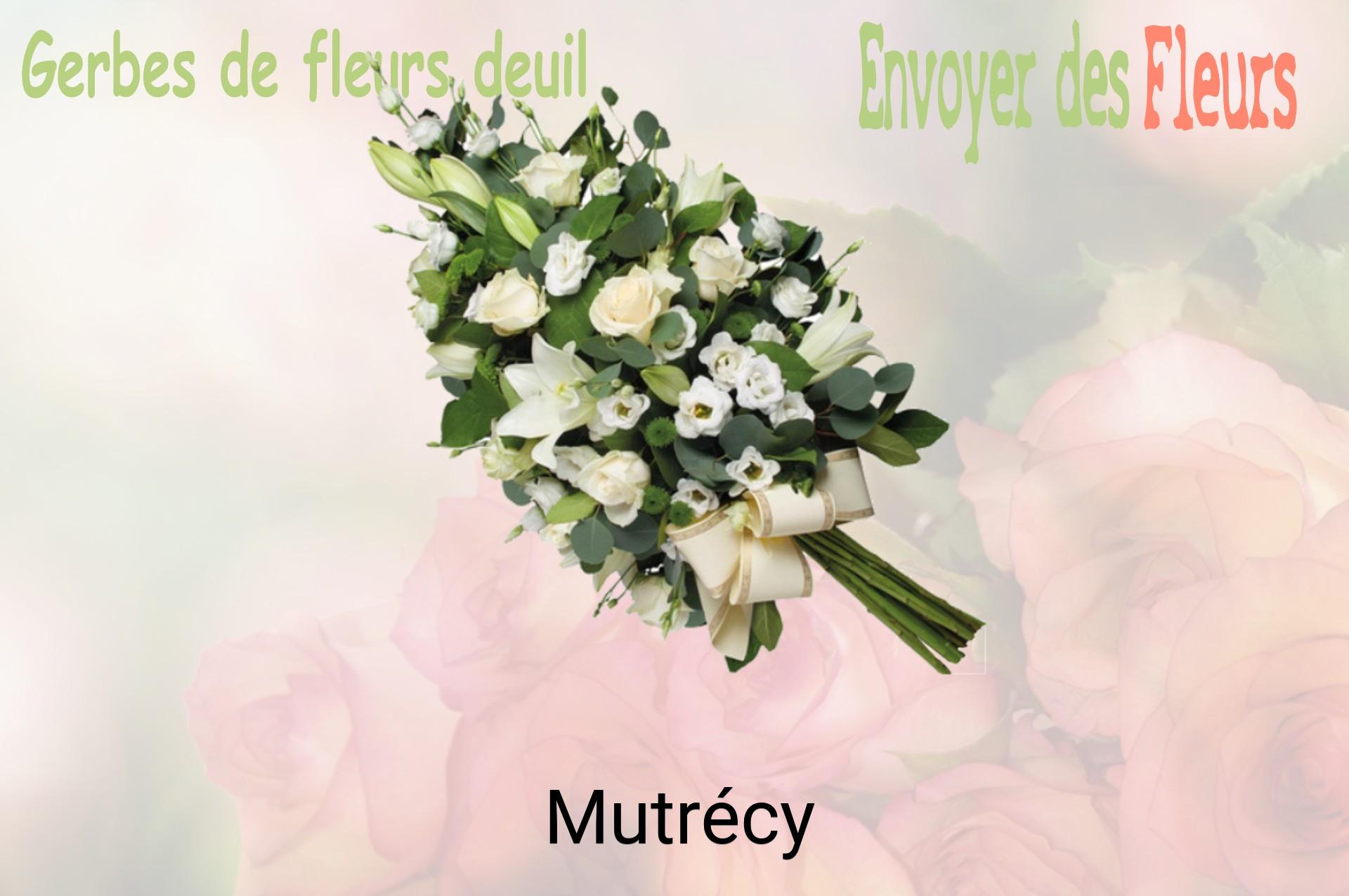 Gerbe de fleurs de deuil livrée à Mutrécy